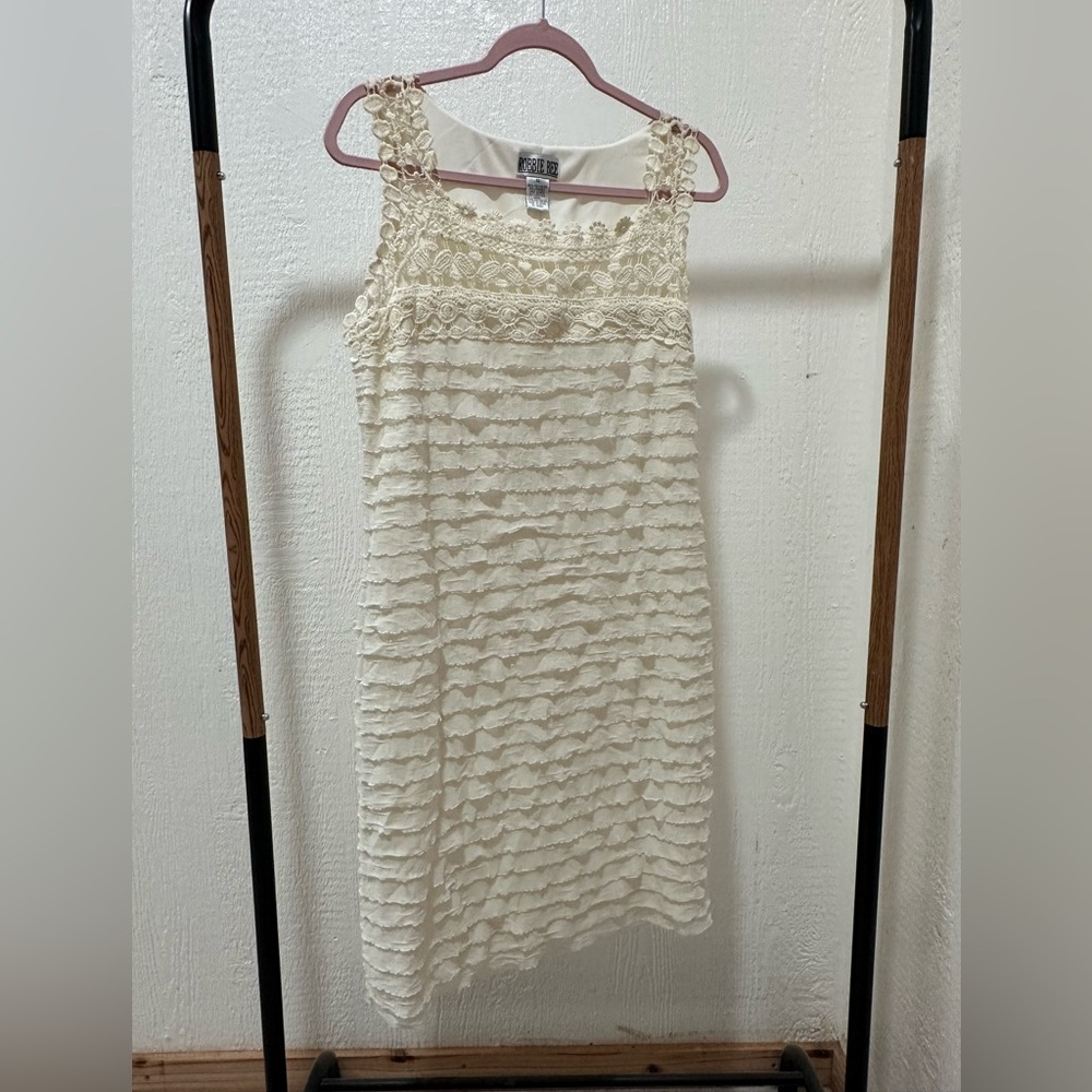 Robbie Bee Cream Lace Mini Dress